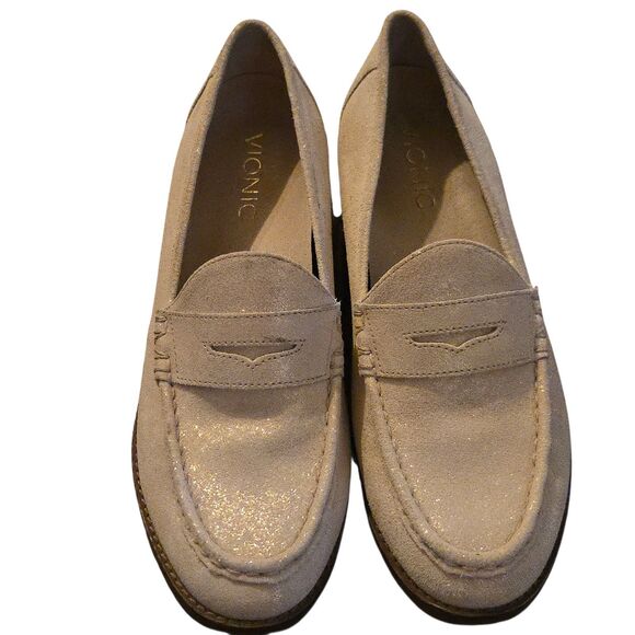 Vionic Shoes - Vionic Beige /gold shimmer Loafers